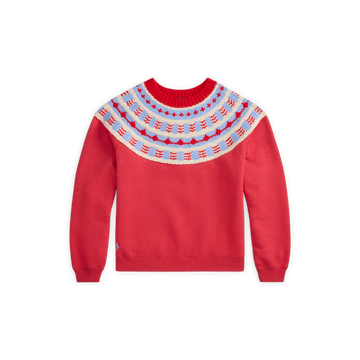 Knit-Yoke Fleece Crewneck