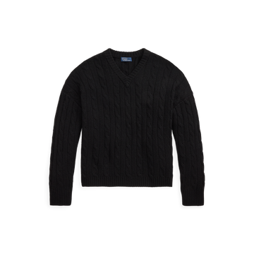 Cableknit V-Neck Sweater- WW
