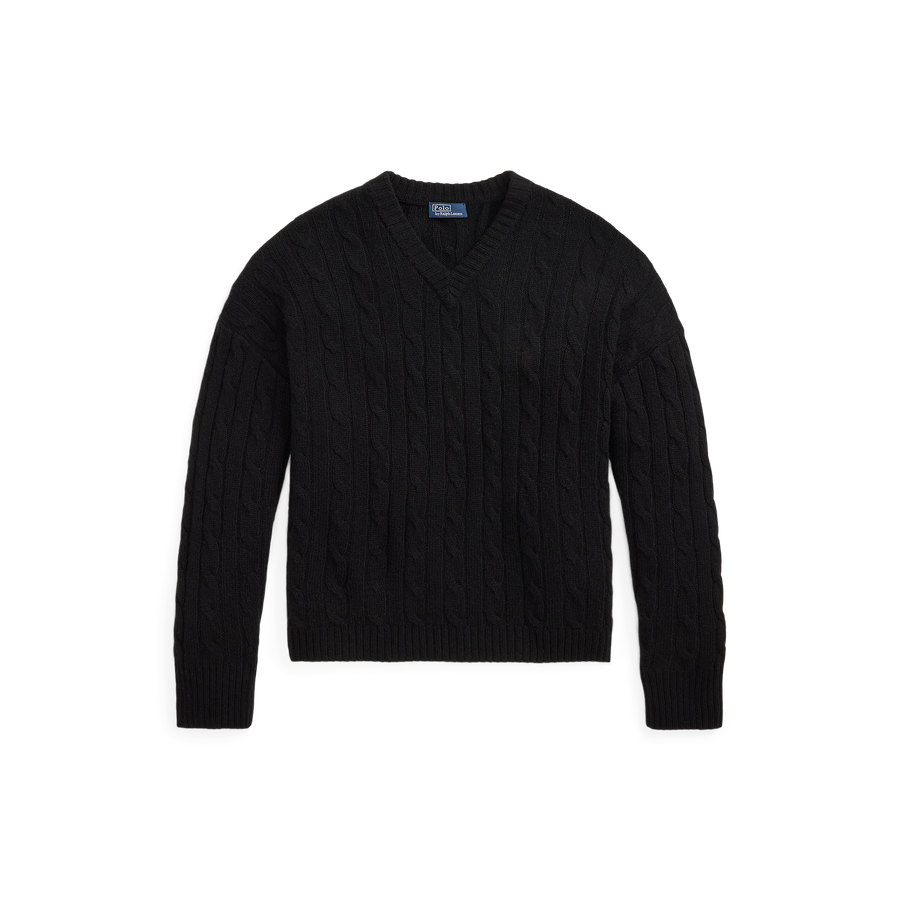 Cableknit V-Neck Sweater- WW