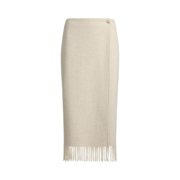 Wrap Fringe Pencil Skirt