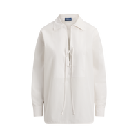 Lace-Up Cotton Shirt