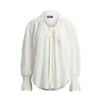 Tie-Neck Poplin Top