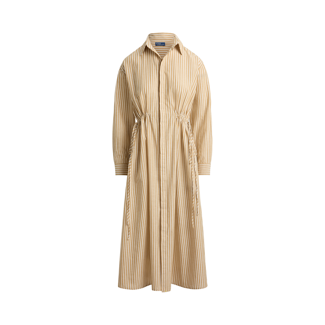 Striped Drawcord Shirtdress
