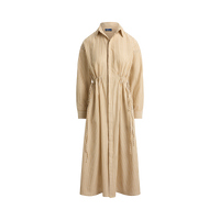 Striped Drawcord Shirtdress