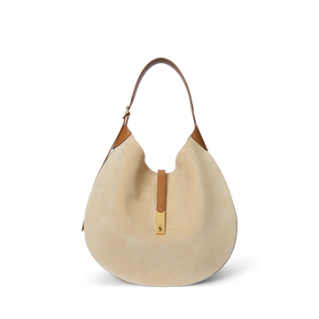 Suede/Leather Medium Shoulder Bag