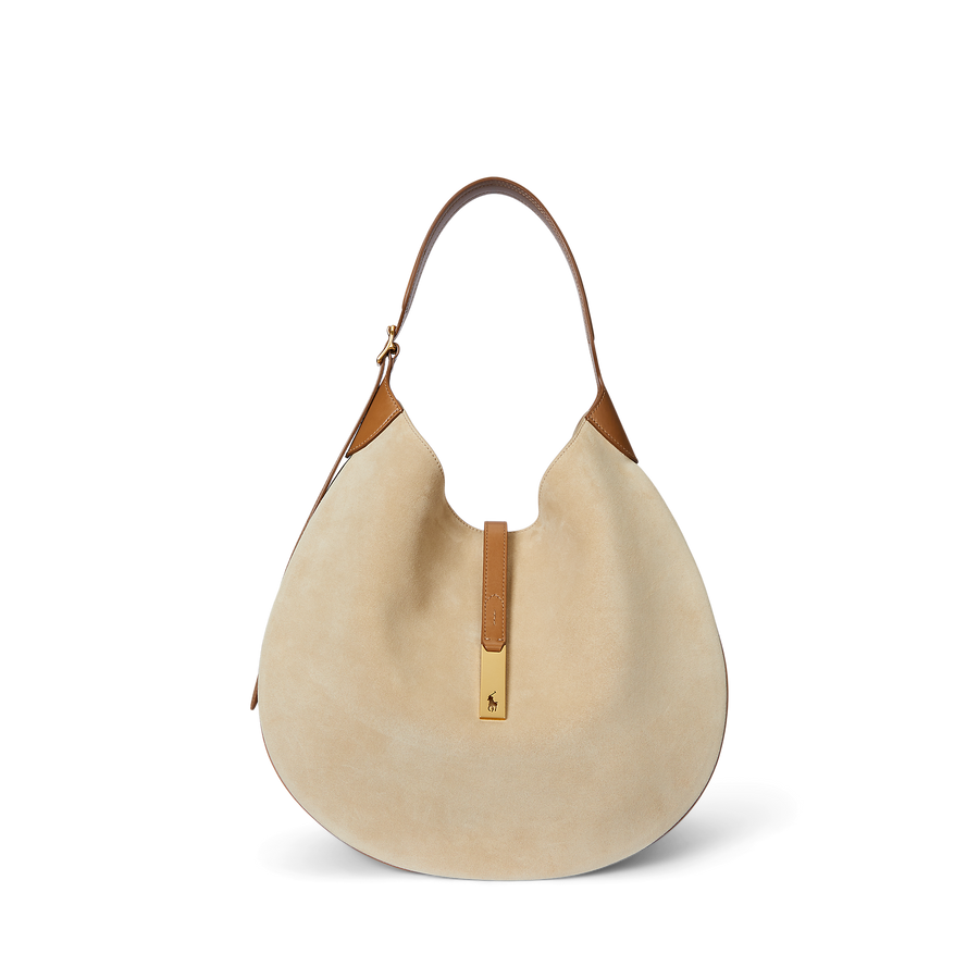 Suede/Leather Medium Shoulder Bag