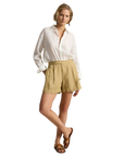 Pleated Linen Short