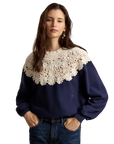 Lace Yoke Sweatshirt