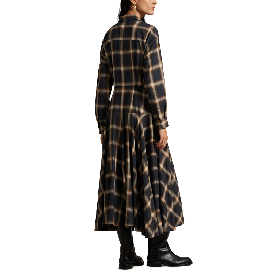 Plaid Paneled Shirtdress- WW