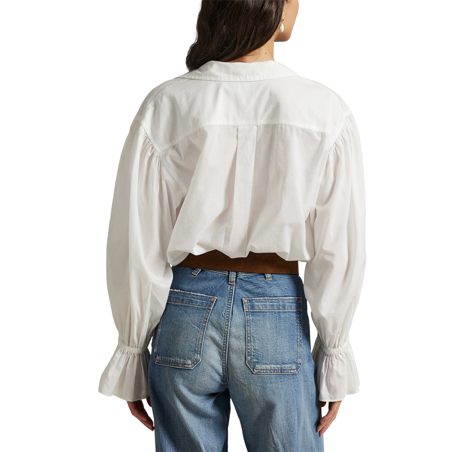 Tie-Neck Poplin Top