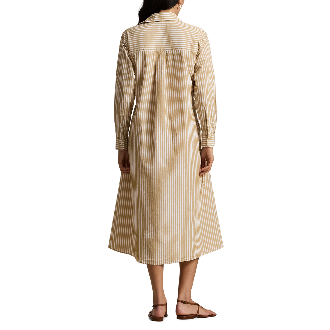 Striped Drawcord Shirtdress