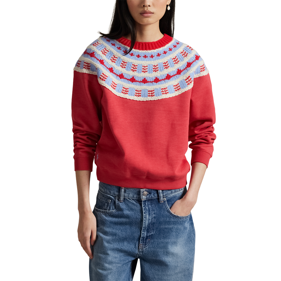 Knit-Yoke Fleece Crewneck