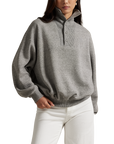 Ribbed Trim Mockneck Pullover