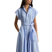 Striped Belted Shirtdress