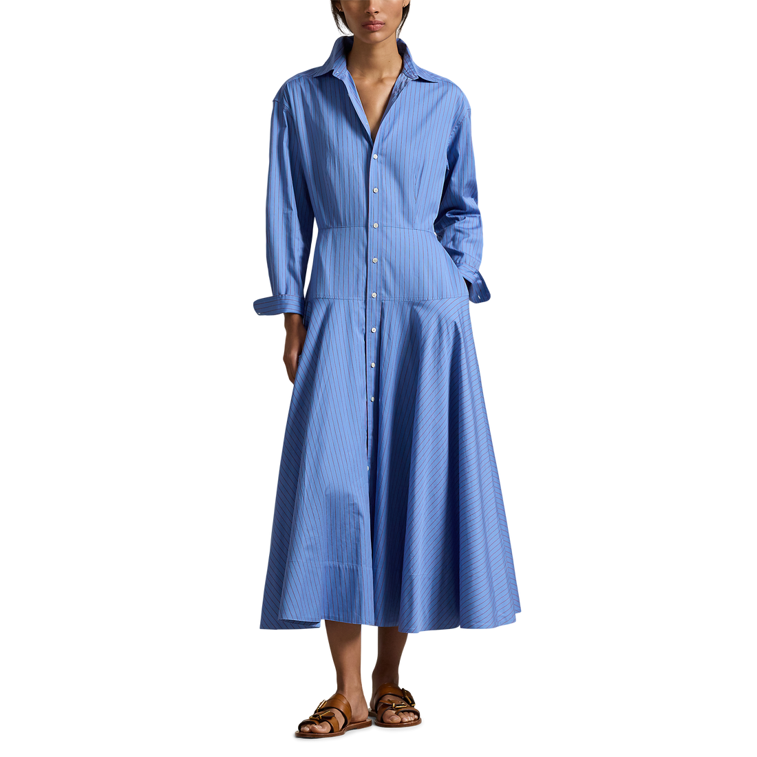 Striped Poplin Shirtdress