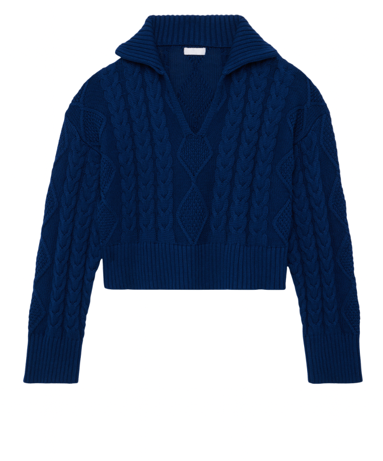 Anaya Braided Pullover / Cadet