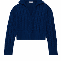 Anaya Braided Pullover / Cadet